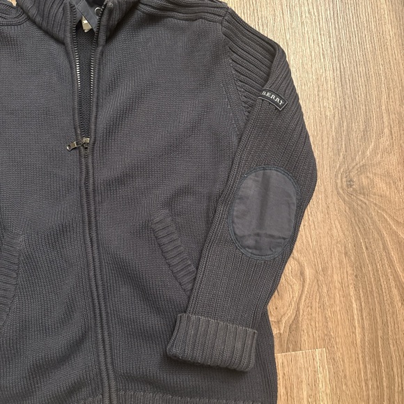 Burberry blue Hooded Cardigan with Elbow Patches - Picture 3 of 7